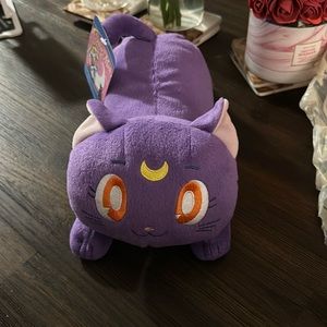 NWT Clever Idiots 12" Sailor Moon Purple Luna The Cat Sleeping Dreaming Plush